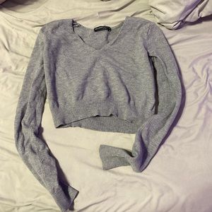 Grey brandy Melville long sleeve crop top